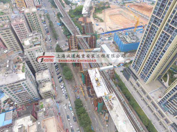 深圳地铁6号线6101标一工区-钢箱梁顶推平移工程